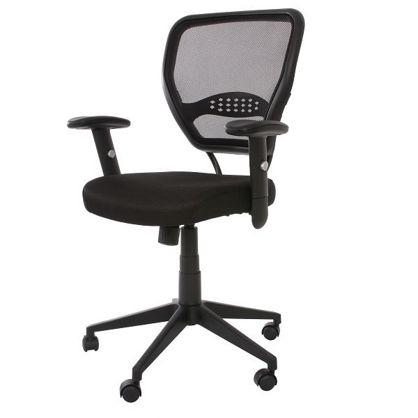 Mendler Profi-Bürostuhl Seattle, Chefsessel Drehstuhl, 150kg belastbar, Stoff/Textil, schwarz mit Armlehnen, 28027