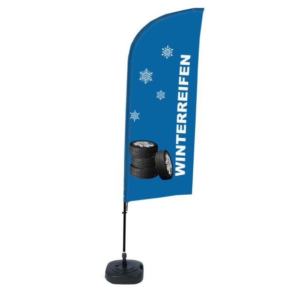 Showdown Displays Beachflag Alu Wind Komplett-Set Winterreifen Deutsch, BFAW310-WT21-I109