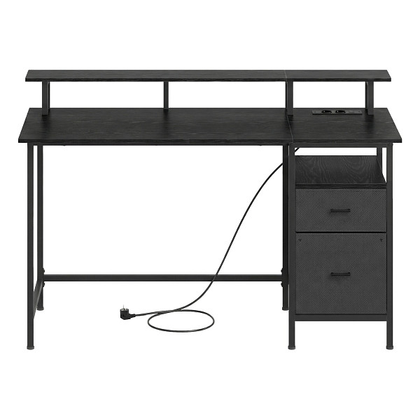 SONGMICS Computerschreibtisch, Schwarz, 140x60x90 cm, LWD094B56