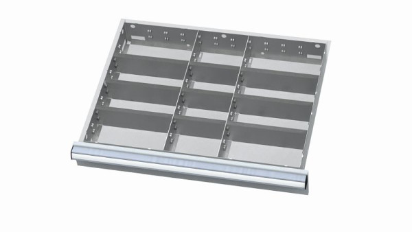 Simplaflex Metalleinteilung für Schubladen, Blendenhöhe: 150/175 mm, Innenmaß 600 x 450 mm, CL7E150MT02