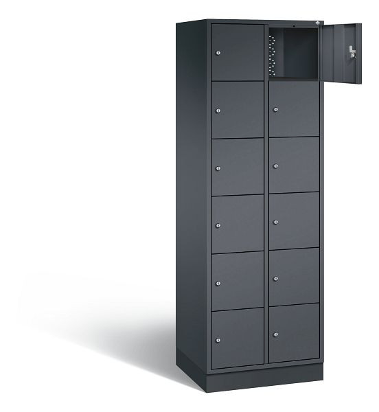 C+P Schließfachschrank Intro, H1950xB620xT490mm, Farbe: Schwarzgrau, 8670-201 S10028