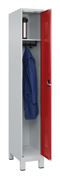 C+P Spind Evolo PLUS, mit Füßen, 1 Abteil, 1950x300x500mm, 7035/3000, Verschluss Zylinderschloss, Ablageböden 1, 049010-10 S10031