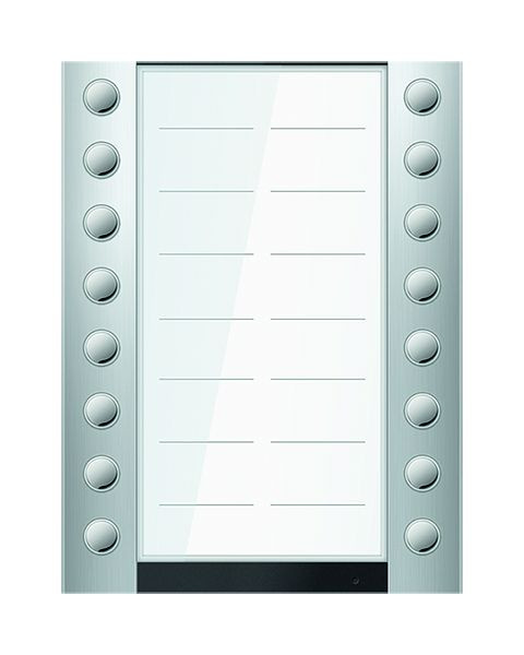 TCS Türkontrollsystem PET PRO Audio Klingeltastenerweiterung kurz 16T 2 Spalten AP EN silber, AEA520216-0010