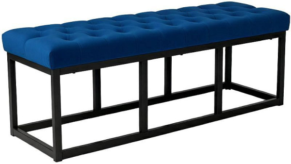 CLP Sitzbank Polson Samt Schwarz 120 cm, blau, 318773