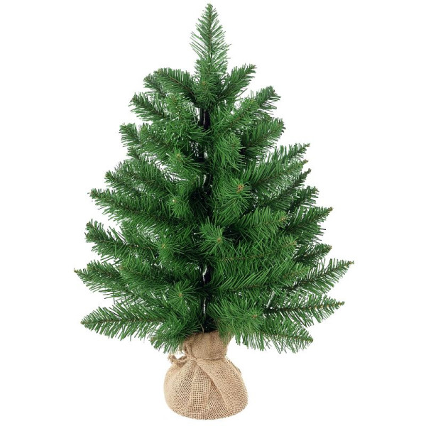 HOMCOM Mini Weihnachtsbaum mit künstlichem Schnee, 60 cm hoch, mit Zementständer, Mehrfarbig, 830-286V01