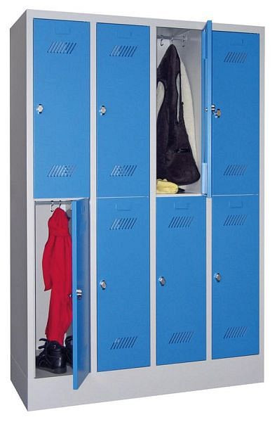 Pavoy Kleider-Schließfachschrank mit Sockel 1850/500/1200, 4b x 2h, Drehriegelverschluss, Abteilbreite 300, 60260-423-432-910905