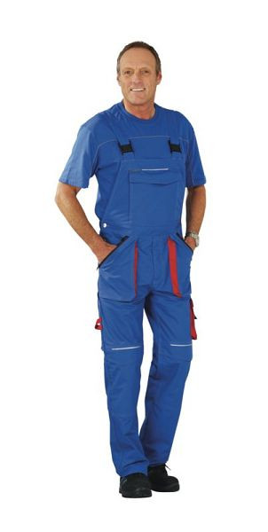 Planam Basalt Latzhose, kornblumenblau/rot, Größe 25, 2831025