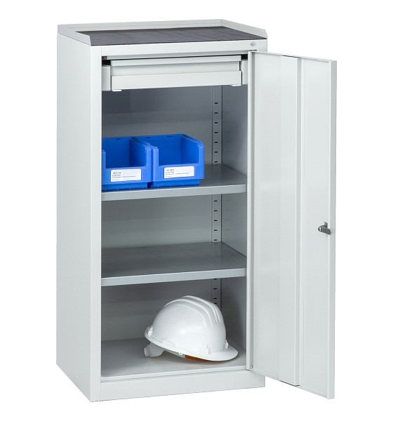 C+P Stahl-Flügeltürenschrank Serie 89, H1000xB100xT500mm, 7035/7035, 87210-00 S10003