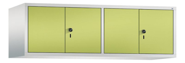 C+P Aufsatz-Garderobenschrank Evolo, 4 Abteile, H500xB1590xT500 mm, Lichtgrau/Viridingrün, 48092-42 S10015