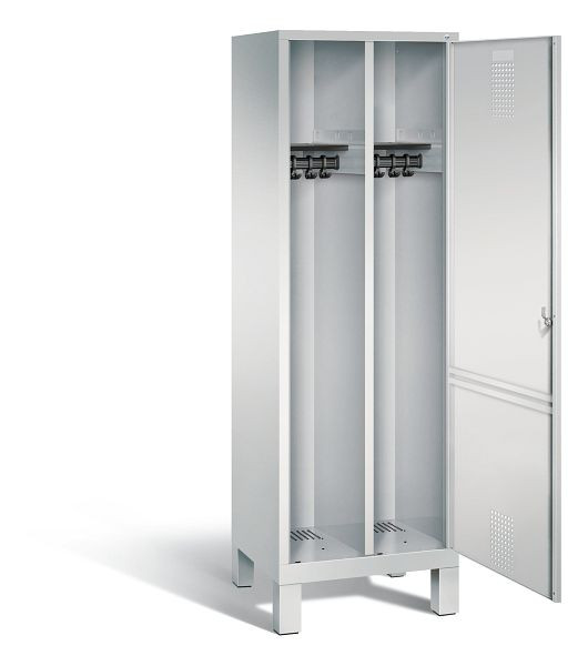 C+P Schwarz-Weiss-Spind Evolo, H1850xB610xT500mm, Farbe: Lichtgrau, 48210-20 S10006