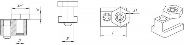 Mitee-Bite Komplett-Satz für T-Nut 16mm, X50650