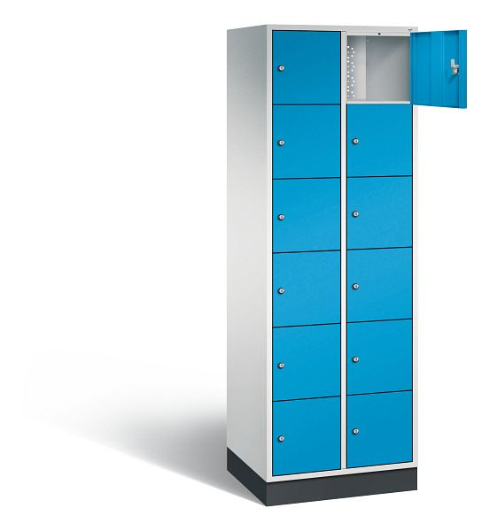 C+P Schließfachschrank Intro, H1950xB620xT490mm, Farbe: Lichtgrau / Lichtblau, 8670-201 S10040