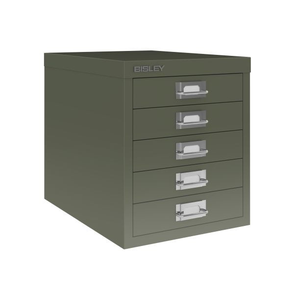 Bisley Home MultiDrawer, 12er Serie, 5 Schubladen à H 51 mm, DIN A4, Farbe: olivgrün, L125623