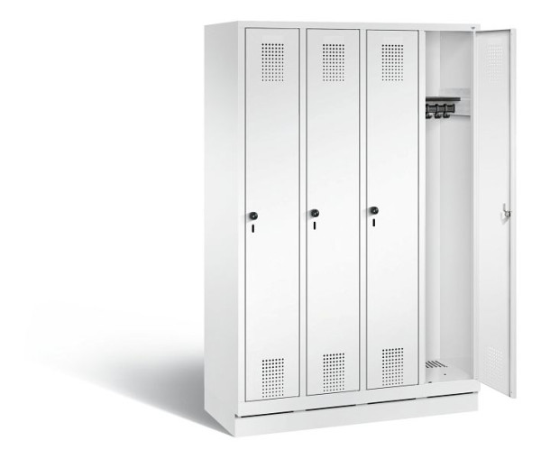 C+P Garderobenschrank Evolo, H1800xB1190xT500mm, Farbe: Verkehrsweiß, 48020-40 S11003