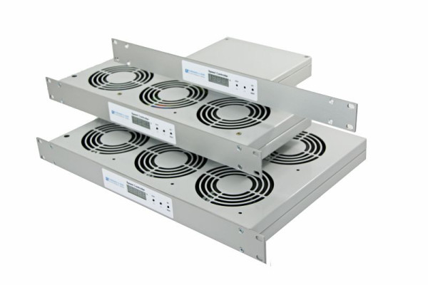 ELMEKO 19"-Einschublüfter LRT 5 230V AC, mit Filtermatte P115/350S (G3), 5 Lüfter zweireihig, 1 HE, 10 RT5 100