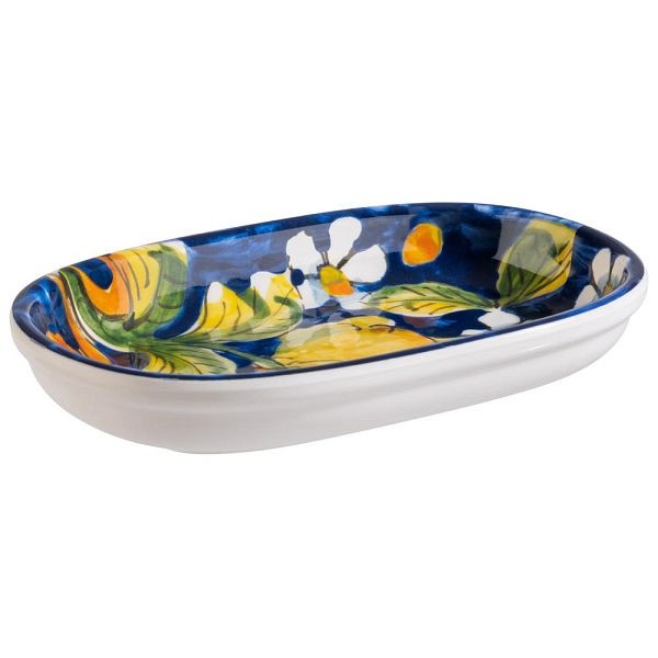 APS Schale /Teller "MEDITERRANEAN", 18,5 x 11,5 cm, Höhe 3 cm, Melamin, weiß-Dekor, 85290