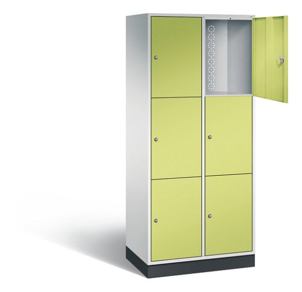 C+P XL-Schließfachschrank Intro, H1950xB820xT490mm, Farbe: Lichtgrau / Viridingrün, 8370-202 S10133