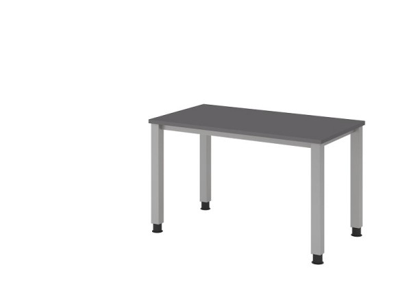 Hammerbacher Schreibtisch 4-Fuß eckig 120x67cm Graphit/silber, VQS612/G/S