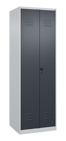 C+P Mehrzweckschrank Classic PLUS, C Wäsche-/Garderobenspind Classic PLUS, 2 Abteile, 1850x600x500mm, 7035/7016, Drehriegel, 080600-20 S10007