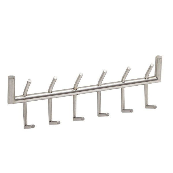 Wohnling Wandgarderobe Metall Silber 60x19x10 cm Design Flurgarderobe Stahl, Hakenleiste Wandpaneel, Garderobe Wand, Garderobenleiste Flur, WL6.444