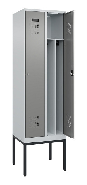C+P Spind Evolo PLUS, Gestell, 2 Abteile, 2120x600x500mm, 7035/0004, Verschluss Zylinderschloss, 0490307-20F S10041