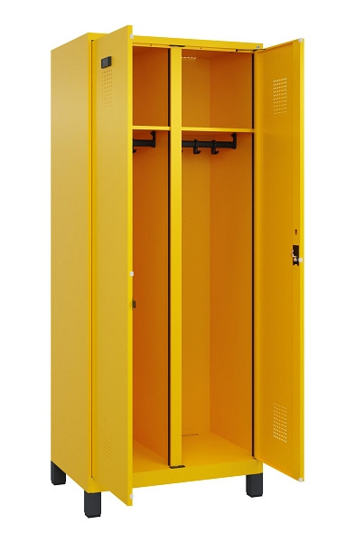 C+P Schwarz-Weiß-Spind Evolo PLUS, mit Füßen, 2 Abteile, 1950x800x500mm, 1023/1, Zylinderschloss, 049012-22 S10049