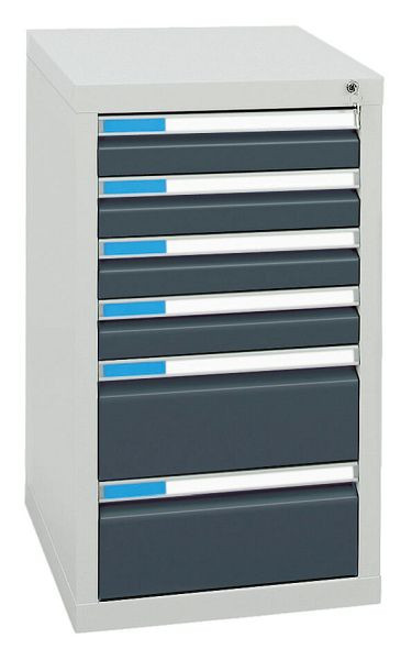 stumpf Schubladenschrank Serie ESTA, RAL 7035/7016, 6 Schubladen (4x100, 2x200 mm), 7601571