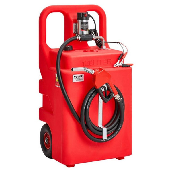 VEVOR Kraftstofftrolley 121L, mit 12V DC Pumpe, 3,96m Schlauch & Düse, für Boote, Fahrzeuge, Generatoren, Diesel & Kerosin, SLJYCDDBCY32FOJ7M001V9