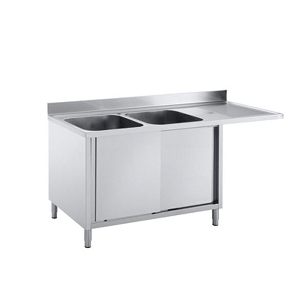 Vaiotec TOPLINE Spülcenter 600 / 2 Becken links mit Schiebetüren L: 1800 mm, 10798