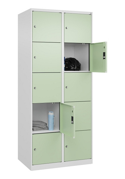 C+P Schließfachschrank Evolo PLUS, 10 Fächer, 1850x800x500mm, 9016/6019, 049000-225 S10019