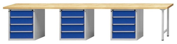 ANKE Werkbänke Kombiwerkbank, Modell 928 V, 4050 x 700 x 900 mm, RAL 7035/5010, BMP 50 mm, 411.835
