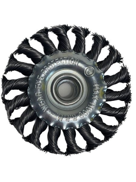 VaGo-Tools Scheibenbürsten Zopfbürsten 150mm Bürsten gezopft Drahtbürsten, VE: 24 Stück, 09-032x24_xv