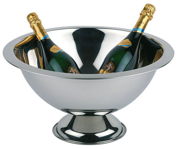 APS Champagnerkühler, Ø 45 cm, Höhe: 23 cm, 12 Liter, Edelstahl, hochglanzpoliert, Rand matt poliert, Fuß Ø: 21 cm, 36046