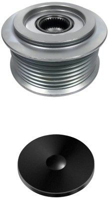 HELLA Generatorfreilauf, Gewindemaß: M14x1,5, Anzahl der Rillen: 7, mit Kappe, 9XU 358 038-981