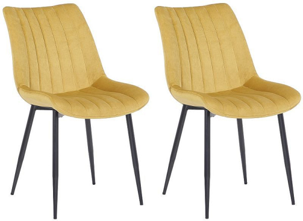 CLP 2er Set Stühle Rahden Samt, gelb, 319444, 4251756465827