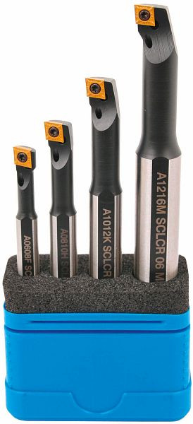 ELMAG Bohrstangen-Set mit Innenkühlung, 4-tlg.Modell SCLCR 95°, inklusive Wendeplatten, Ø: (6-8-10-12mm), 89070