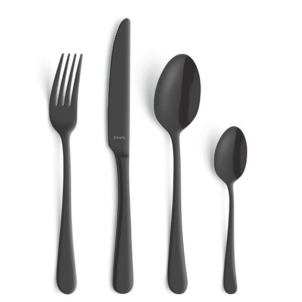 Amefa Medium Teelöffel Schwarz (12 Stück), 18/0 Edelstahl sorgt für hervorragende Haltbarkeit, DX637