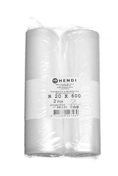 Hendi Vakuumversiegelungsbeutel, geprägte Rolle 200x6000 mm, VE: 2 Stück, 297469