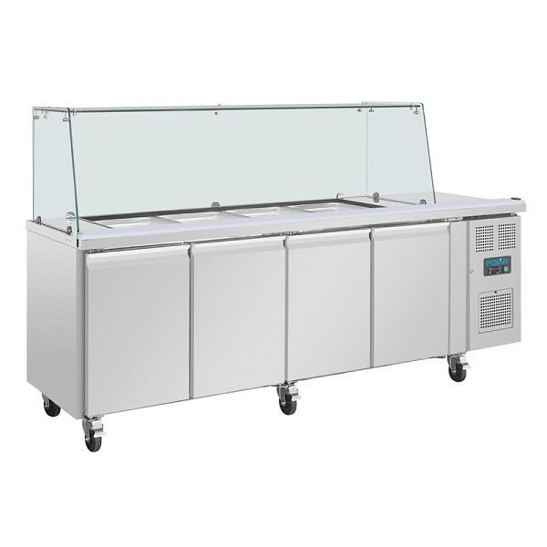 Polar Viertürige Saladette Thekenkühlschrank der Polar U-Serie mit Schutz, UA019