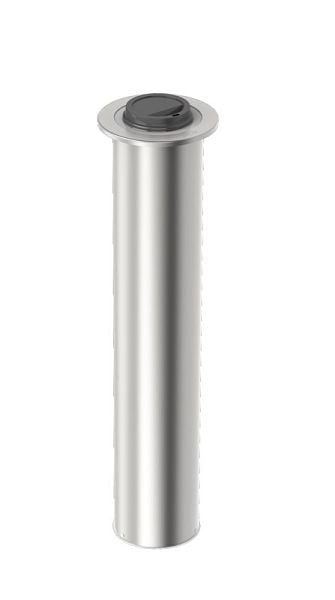 Lölsberg Deckelspender Edelstahl kurz Thekeneinbau, Deckeldurchmesser ca. 79-90 mm, Röhrenlänge ca. 450 mm, inkl. Silikonringsatz, 990 013