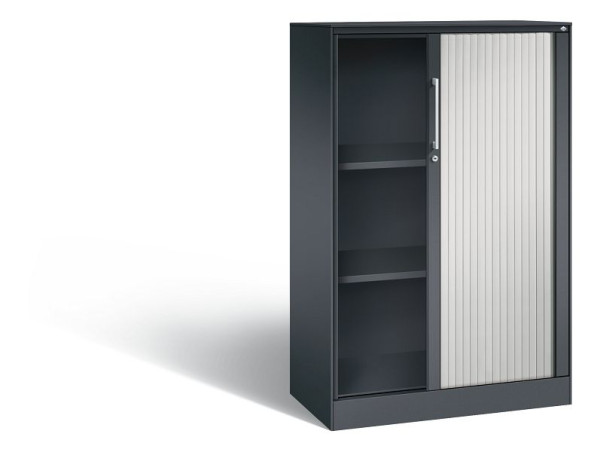 C+P Rollladenschrank Asisto, H1310xB800xT435mm, Farbe: Schwarzgrau / Lichtgrau, Bügelgriff, 3 OH, 143033-000 S10056