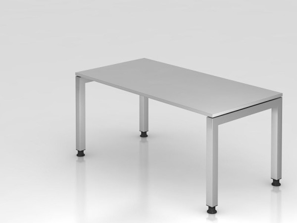 Hammerbacher Schreibtisch U-Fuß eckig 160x80cm Grau, Rechteckform, schwebende Platte, VJS16/5/S