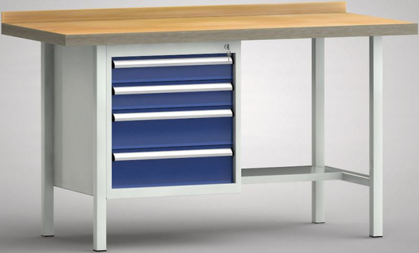 KLW Standard-Werkbank - 1500 x 700 x 840 mm L x T x H, links 100EA/100EA/150EA/150EA, WS118N-1500M40-E7025