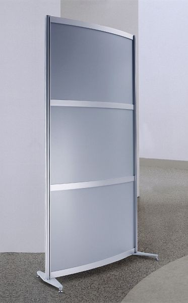 BST Stellwand RUND -hoch-, Dekor silber, Design 3-teilig, 1000x24x1980, SCREEN G10022-DS