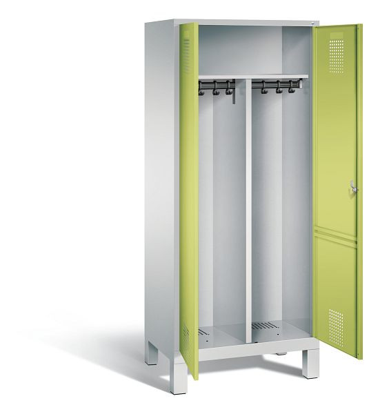 C+P Schwarz-Weiss-Spind Evolo, H1850xB810xT500mm, Farbe: Lichtgrau / Viridingrün, 48012-22 S10072