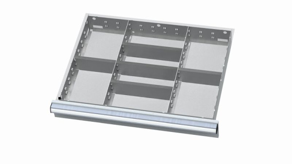 Simplaflex Metalleinteilung für Schubladen, Blendenhöhe: 200-300 mm, Innenmaß 600 x 450 mm, CL7E200MT05