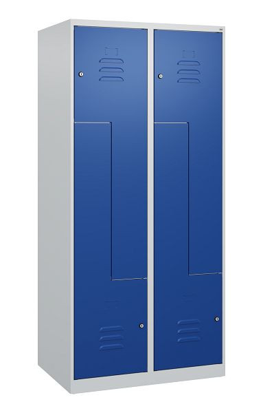 C+P Z-Spind Classic PLUS, 4 Abteile, 1700x800x500mm, 7035/5010, Zylinderschlösser, 0800037-224 S10020