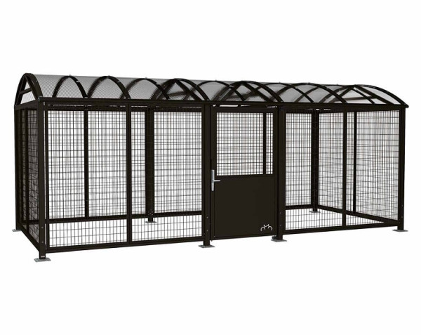 Procity Abschließbare Überdachung Vierkantrohr "Xl", mit Seitenverkleidung+Tür, Drahtgitter Beschichtet, Digital-Zahlencode, RAL 9005, 529096D.9005