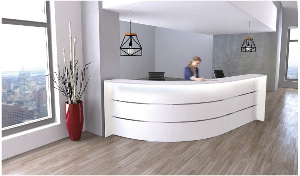 Kerkmann Bari Bogentheke für 1-2 Personen, B 3340 mm x T 1825 mm x H 1120 mm, Farbe: weiß, 21354310