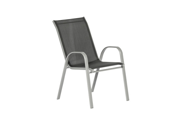 Merxx Sorrento Stapelsessel, 2er Set, silber/anthrazit, Aluminiumgestell mit Textilbespannung, 50276-307